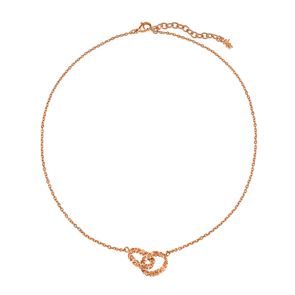 Image of  LOVE & FORTUNE ROSE GOLD ETERNAL HEART LINK NECKLACE