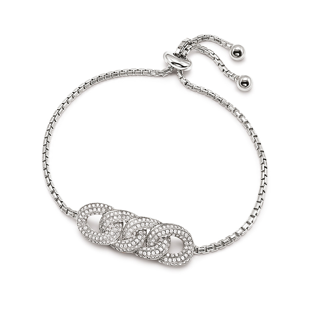 Image of  FASHIONABLY SILVER KNOTS BRACELET