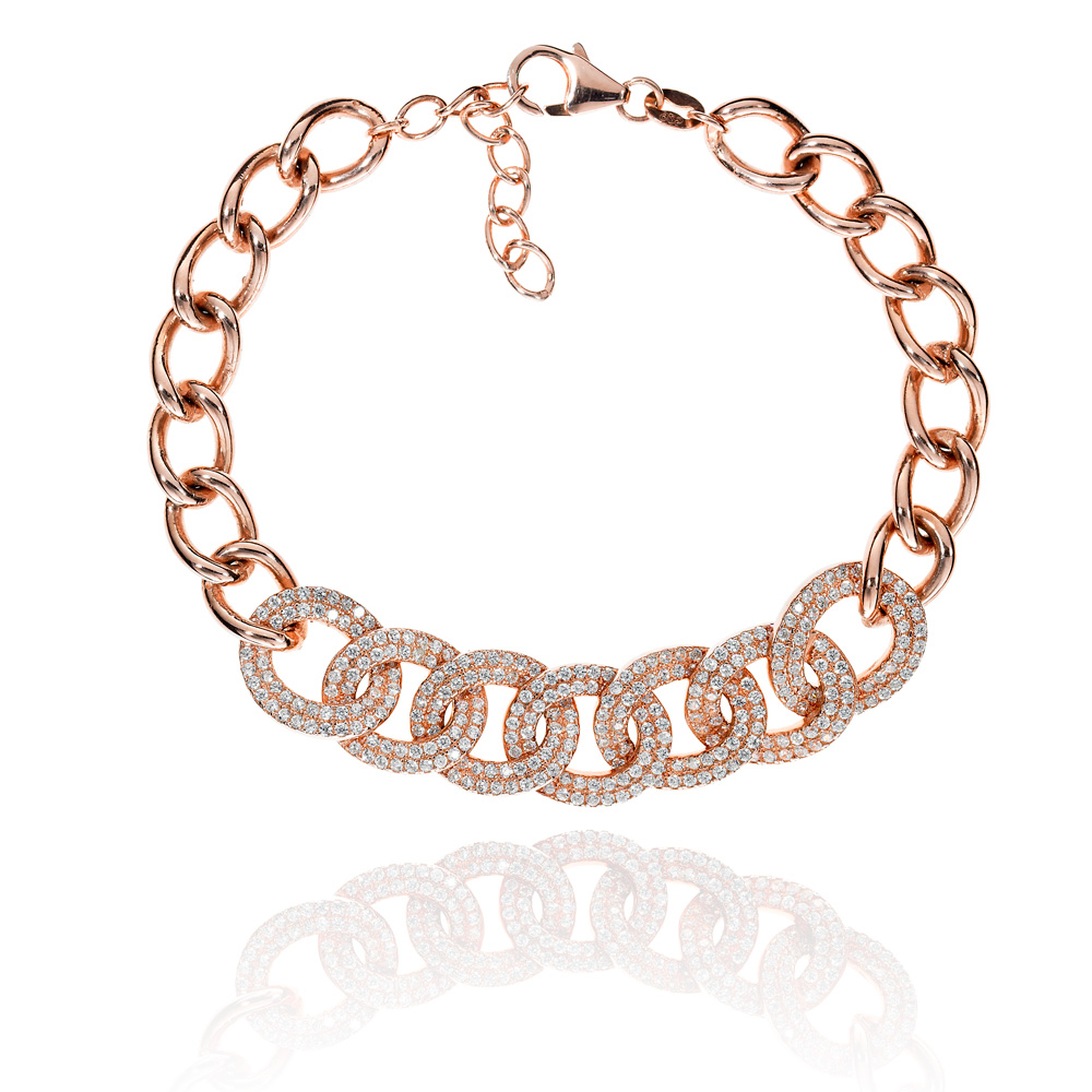 Image of  FASHIONABLY ROSE GOLD LARGE LINKS BRACELET