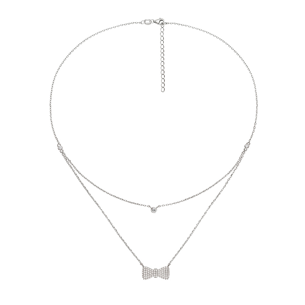 Image of  FASHIONABLY SILVER BOW NECKLACE