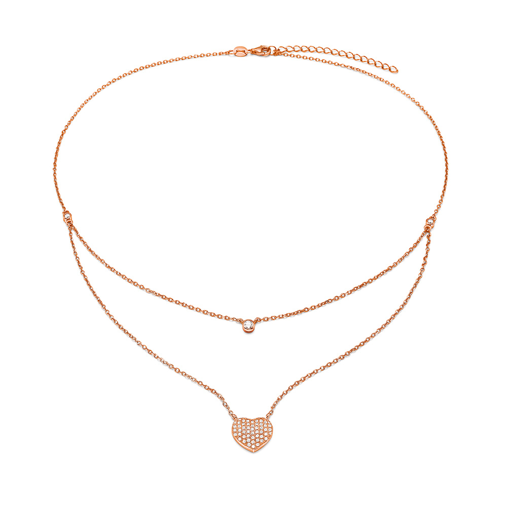 Image of  FASHIONABLY ROSE GOLD LOVE HEARTS NECKLACE