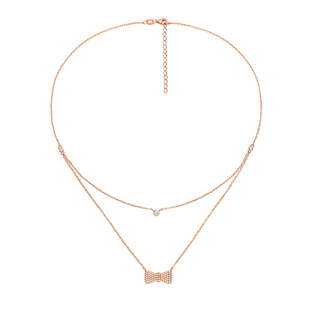 Image of  FASHIONABLY ROSE GOLD BOW NECKLACE