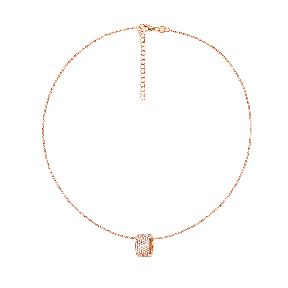 Image of  FASHIONABLY ROSE GOLD SPARKLE BALL NECKLACE