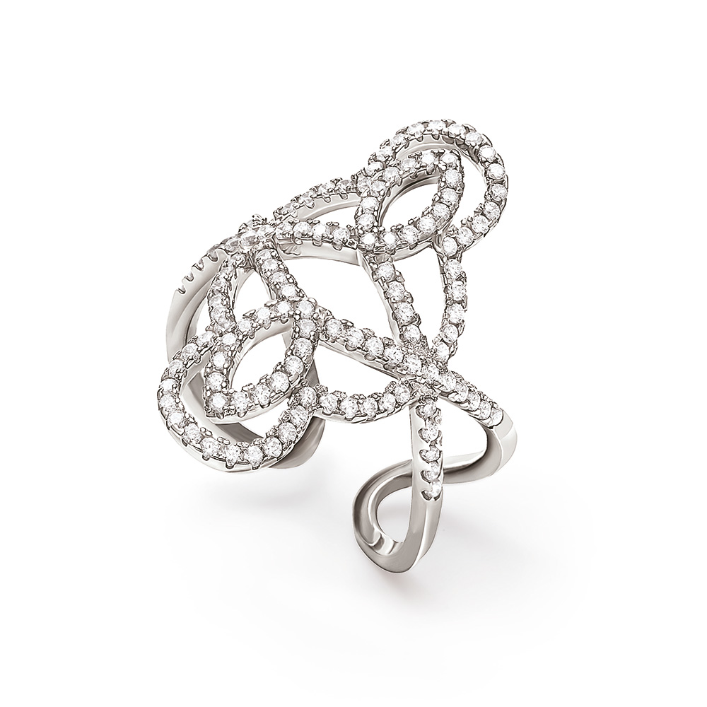 Image of  FASHIONABLY SILVER KNOTS RING