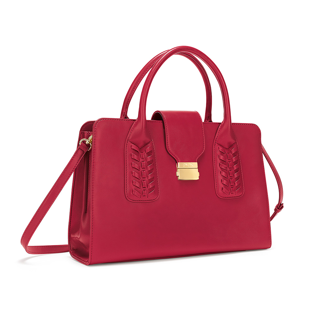 Image of  FASHION BRAID RED HANDBAG