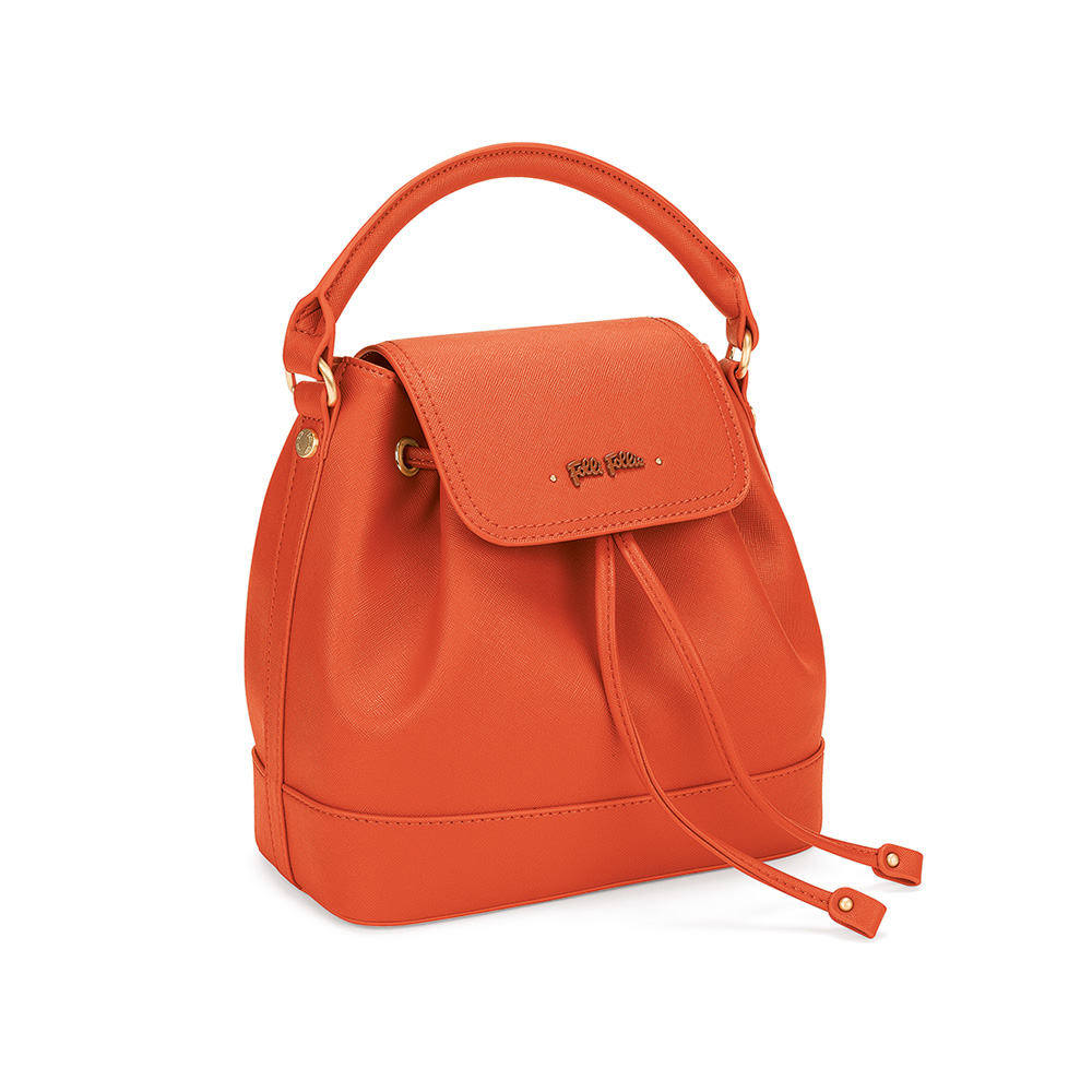 Image of  UPTOWN BEAUTY SMALL ORANGE BUCKET BAG