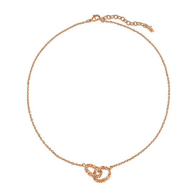 Image of  LOVE & FORTUNE ROSE GOLD ETERNAL HEART LINK NECKLACE