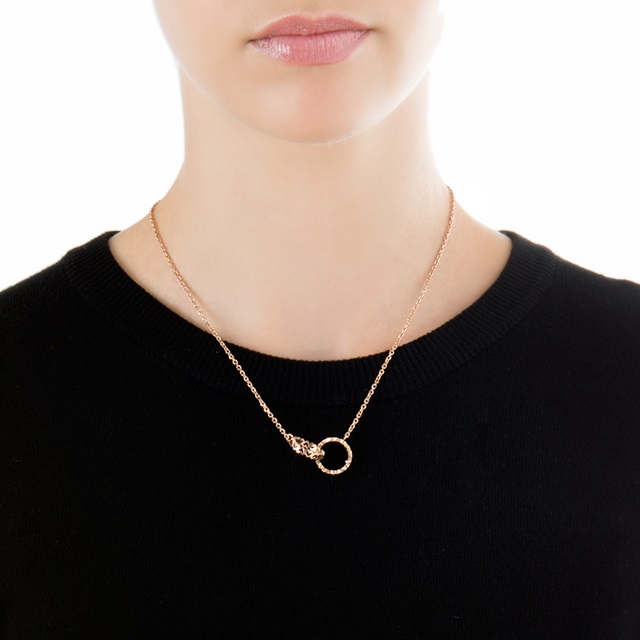 Image of  LOVE & FORTUNE ROSE GOLD ETERNAL HEART LINK NECKLACE