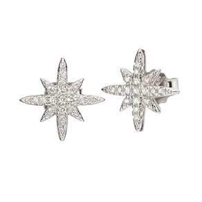 FASHIONABLY SILVER STARRY SKY STUD EARRINGS