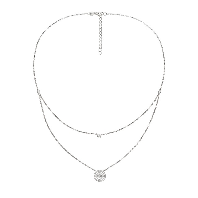 Image of  FASHIONABLY SILVER SPARKLE BALL NECKLACE