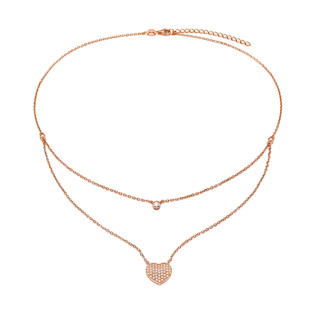 Image of  FASHIONABLY ROSE GOLD LOVE HEARTS NECKLACE