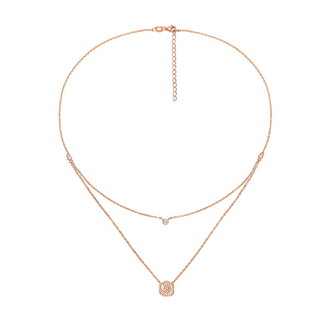 Image of  FASHIONABLY ROSE GOLD FLOWER BLOSSOM NECKLACE