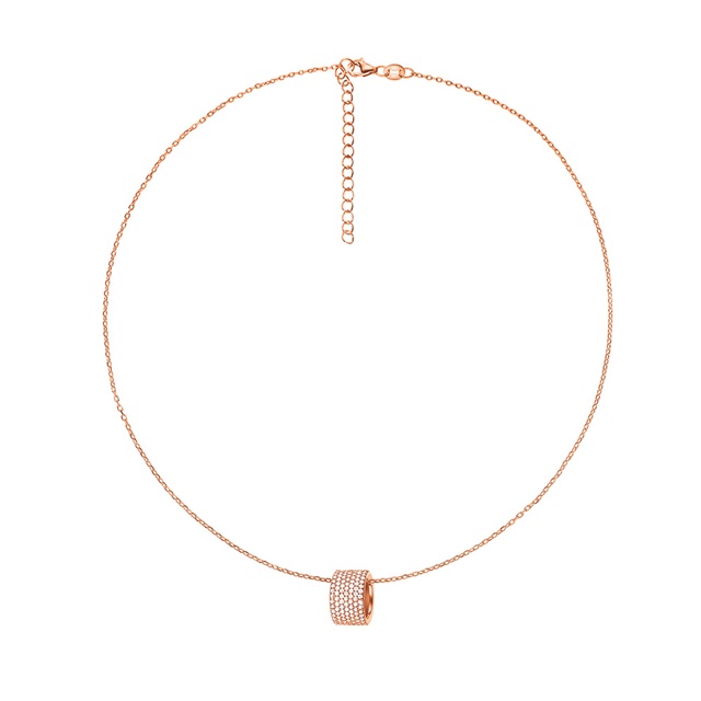 Image of  FASHIONABLY ROSE GOLD SPARKLE BALL NECKLACE