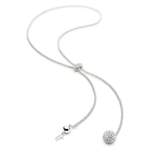 Image of  BLING CHIC SILVER LARIAT NECKLACE