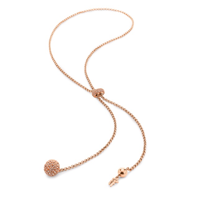 Image of  BLING CHIC ROSE GOLD LARIAT NECKLACE