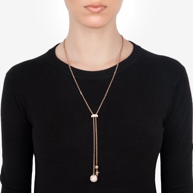 Image of  BLING CHIC ROSE GOLD LARIAT NECKLACE