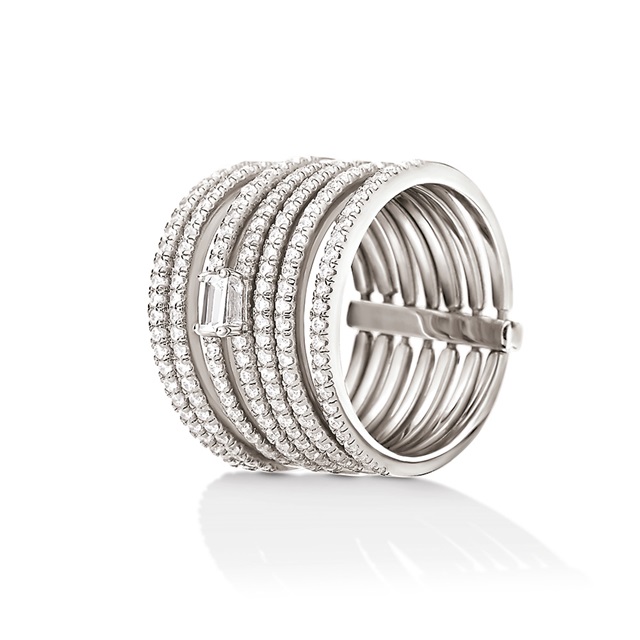 Image of  FASHIONABLY SILVER SPARKLE BALL RING