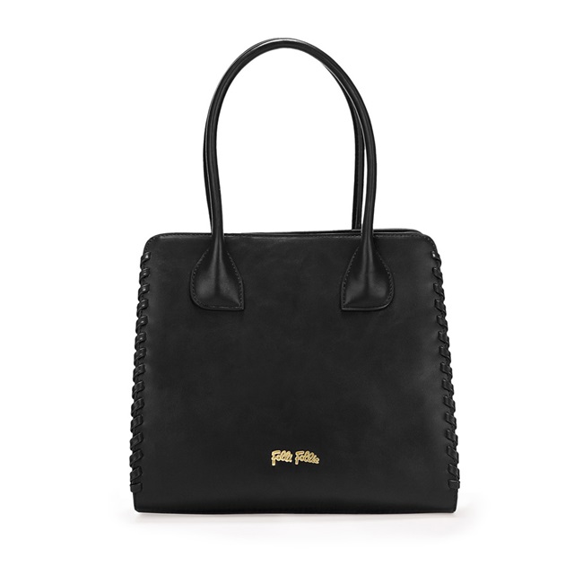 Image of  FASHION BRAID BLACK TOTE BAG