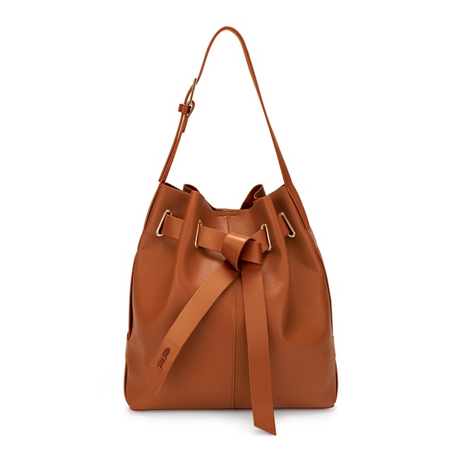 Image of  TIE THE KNOT LARGE BROWN SHOULDER BAG