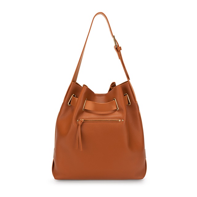 Image of  TIE THE KNOT LARGE BROWN SHOULDER BAG